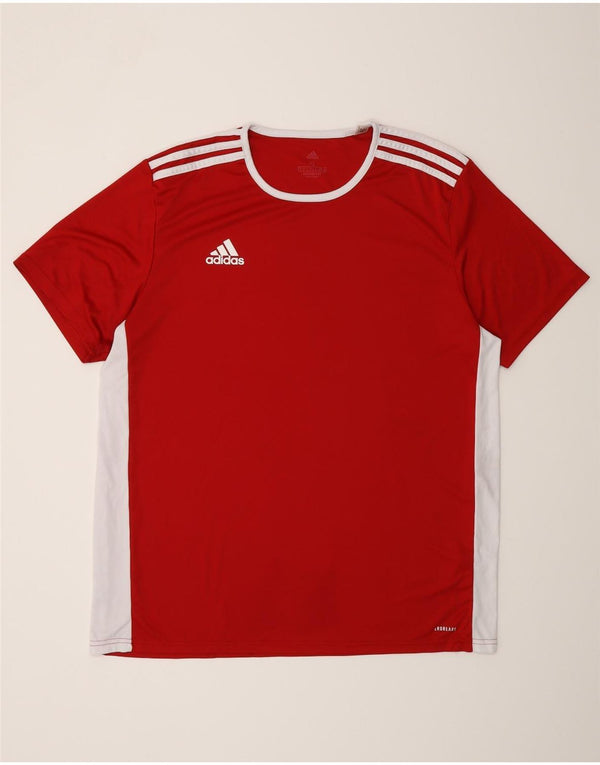 Adidas Mens Aeroready T-Shirt Top XL Red Colourblock Polyester