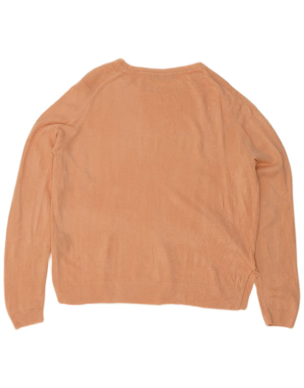 Marks & Spencer Womens Boat Neck Jumper Sweater UK 16 Large Pink Acrylic