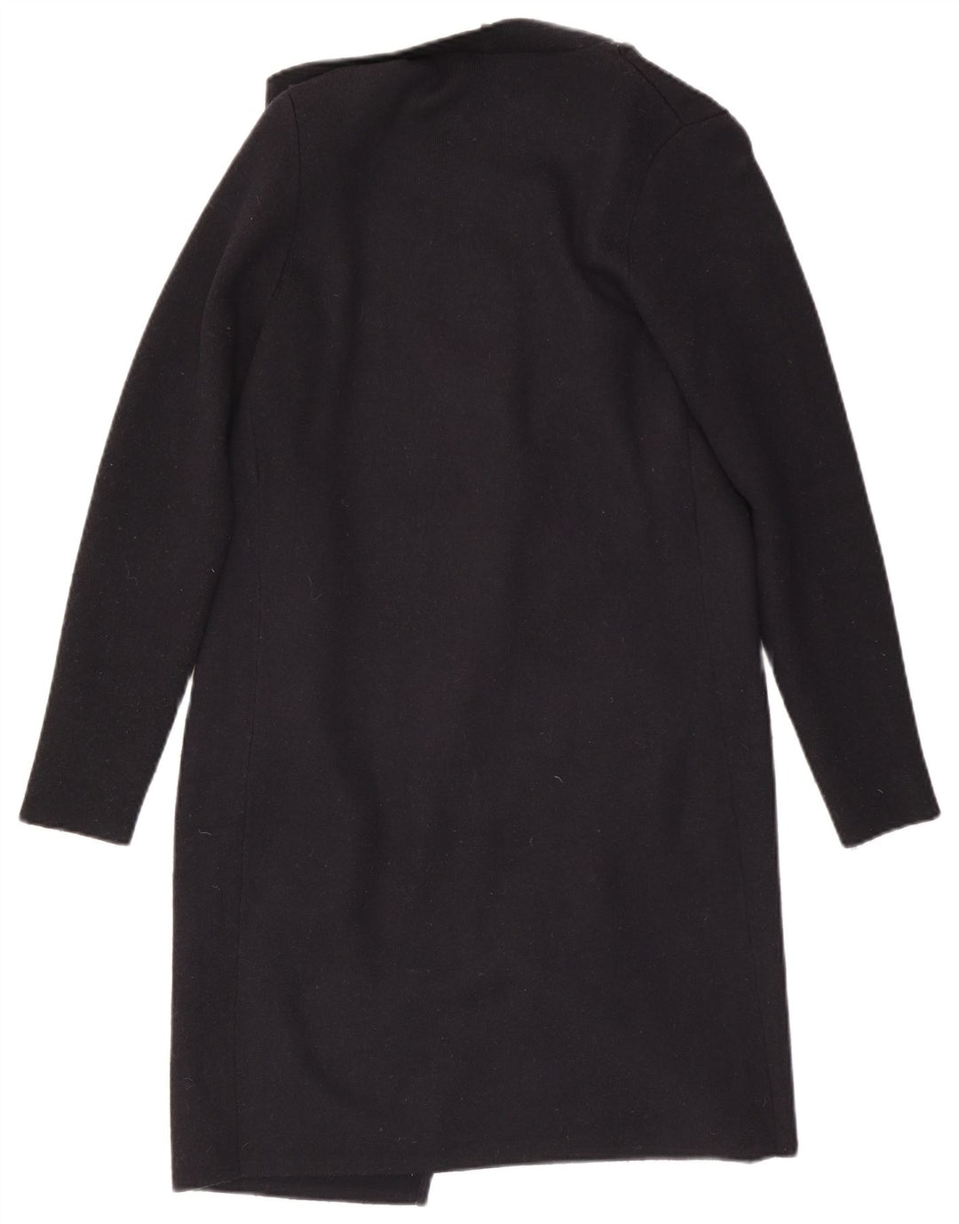 MINT FLØJL Dame Longline Åben Cardigan Sweater UK 12 Medium Sort