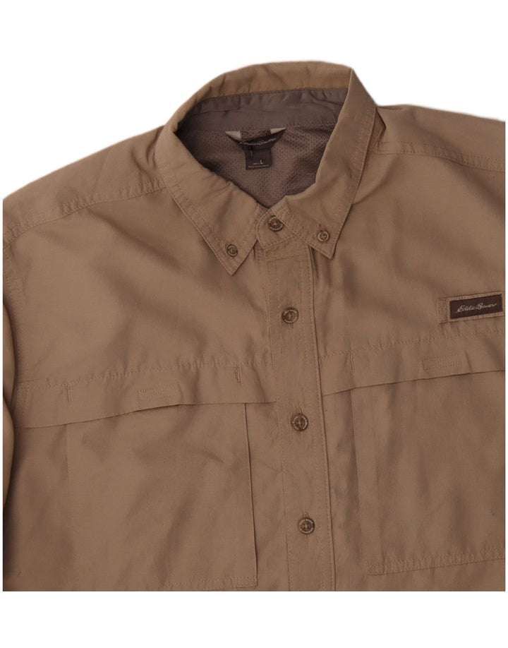 Eddie Bauer Herreskjorte Stor Beige Polyester