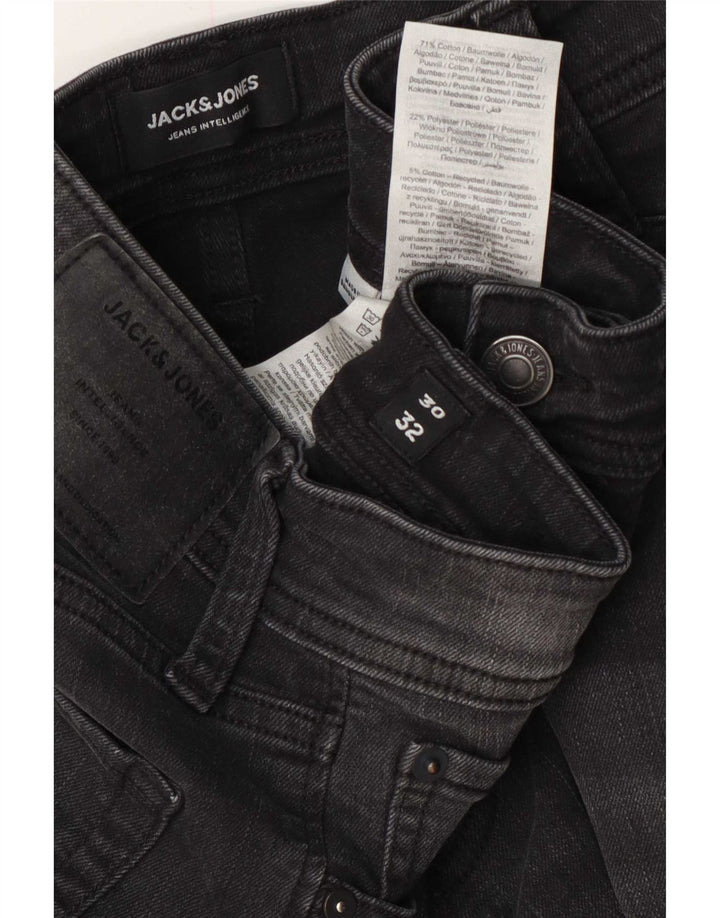 Jack & Jones Herre GLENN Slim Jeans W30 L32 Sort Bomuld