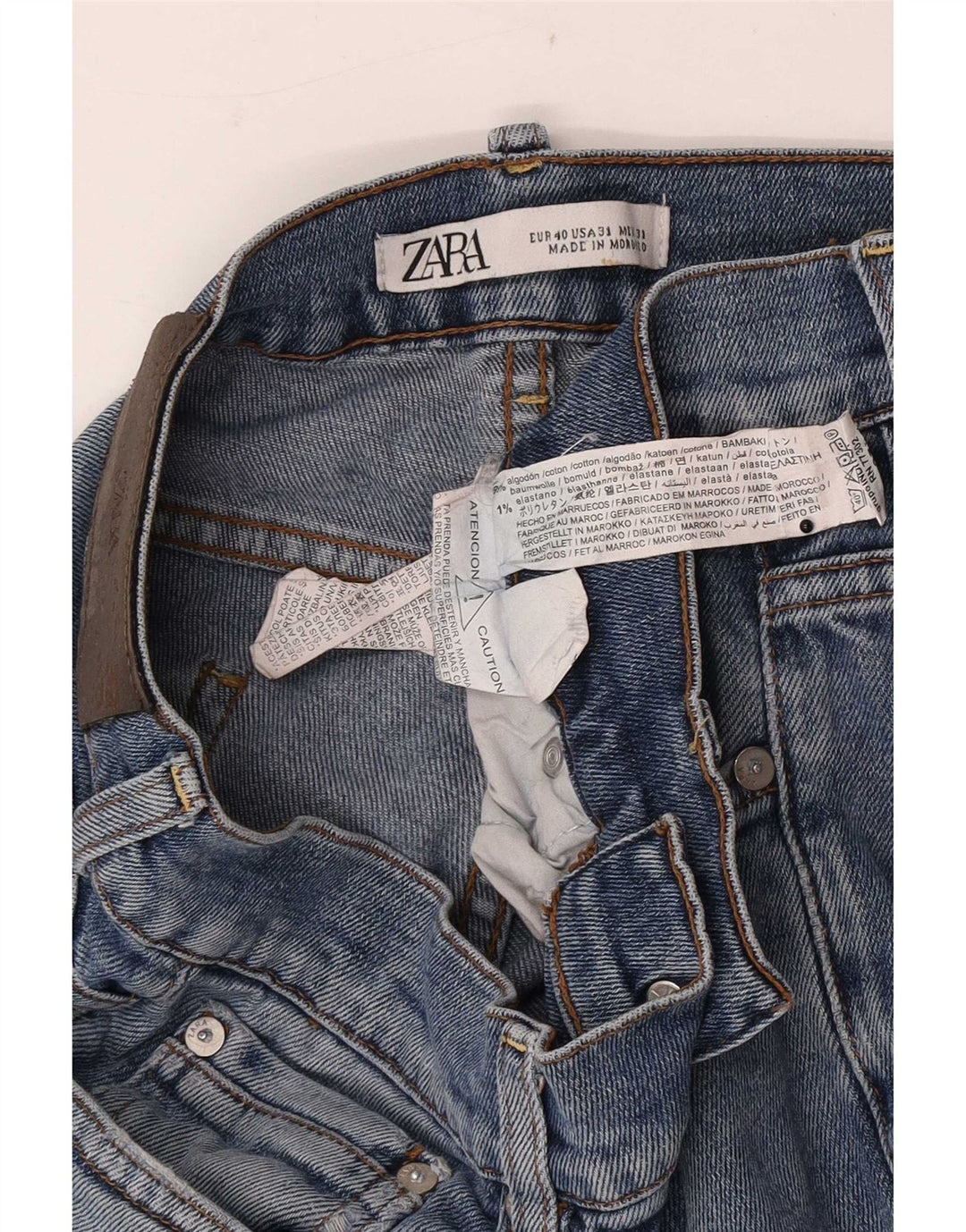 Zara Herre Slim Jeans Medium W31 L29 Blå Bomuld
