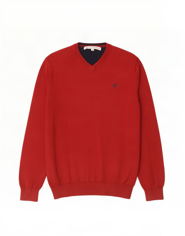 J. Crew Herre V-hals sweater Medium rød bomuld