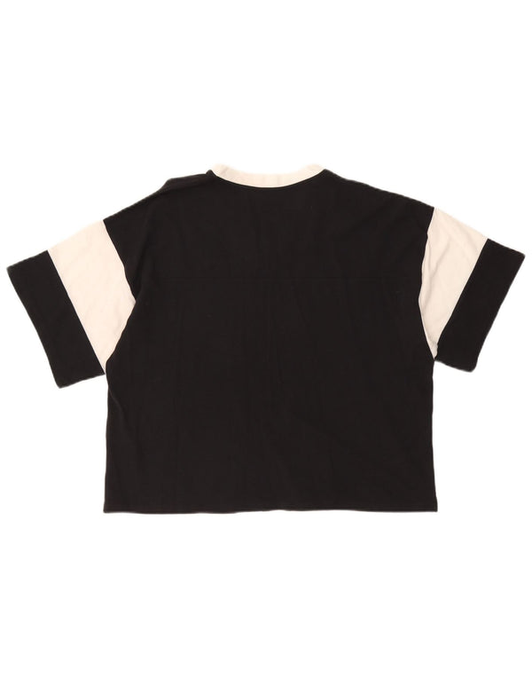 Carhartt Womens Crop T-Shirt Top UK 14 Medium Sort Colourblock Bomuld