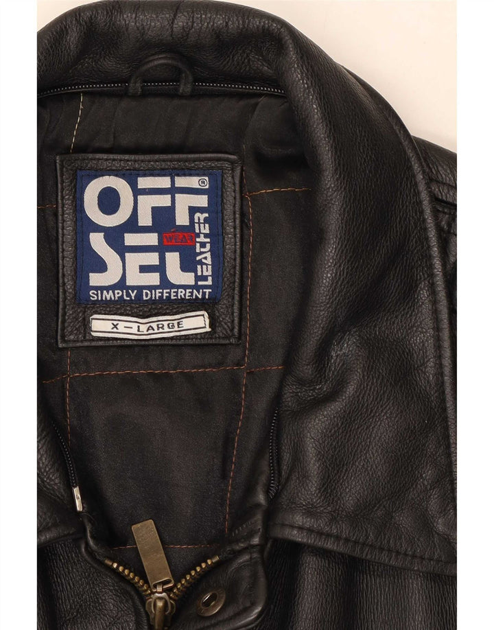 Vintage herre læderjakke UK 42 XL Sort