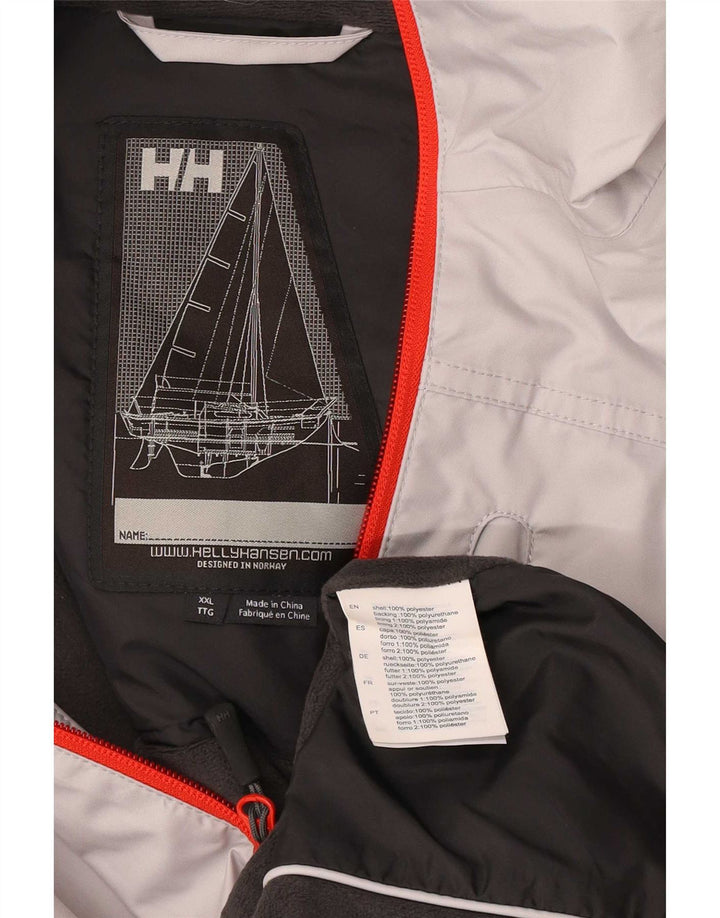 Helly Hansen Herre Sailwear Grafisk Regnjakke UK 44 2XL Grå Polyester