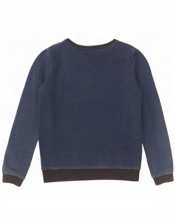Diesel Herre Grafisk Sweatshirt Jumper Small Navy Blue Colourblock Bomuld