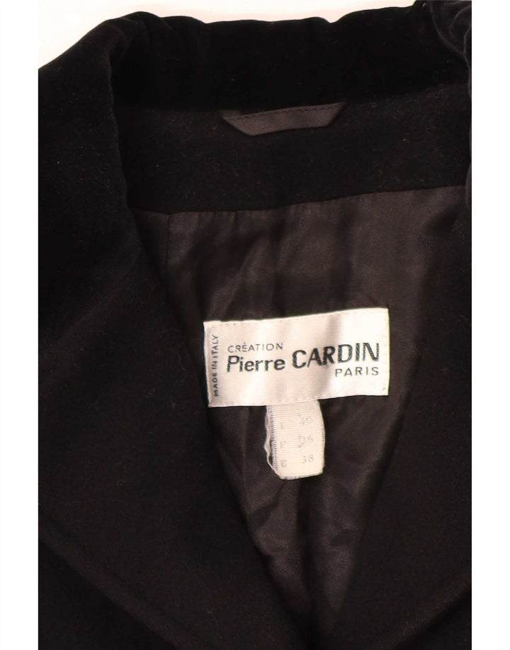 Pierre Cardin Dame Overfrakke EU 38 Medium Sort Uld Klassisk