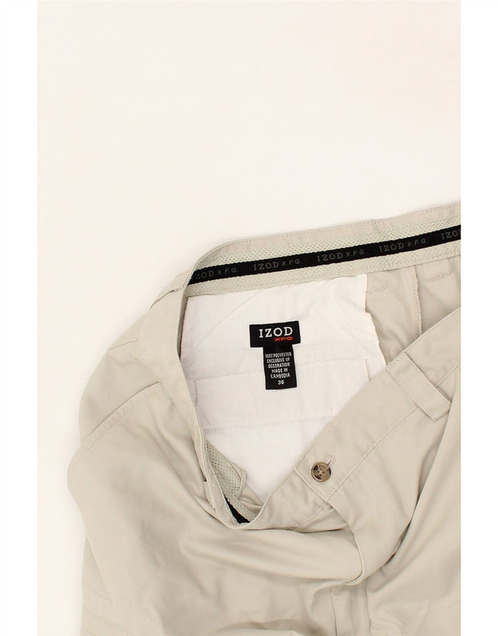 IZOD Mens Cargo Shorts W36 Large Off White Polyester Vintage Izod and Second-Hand Izod from Messina Hembry 