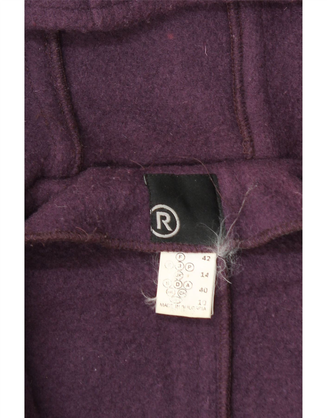 Vintage Dame Hooded Duffel Coat UK 14 Large Purple Uld