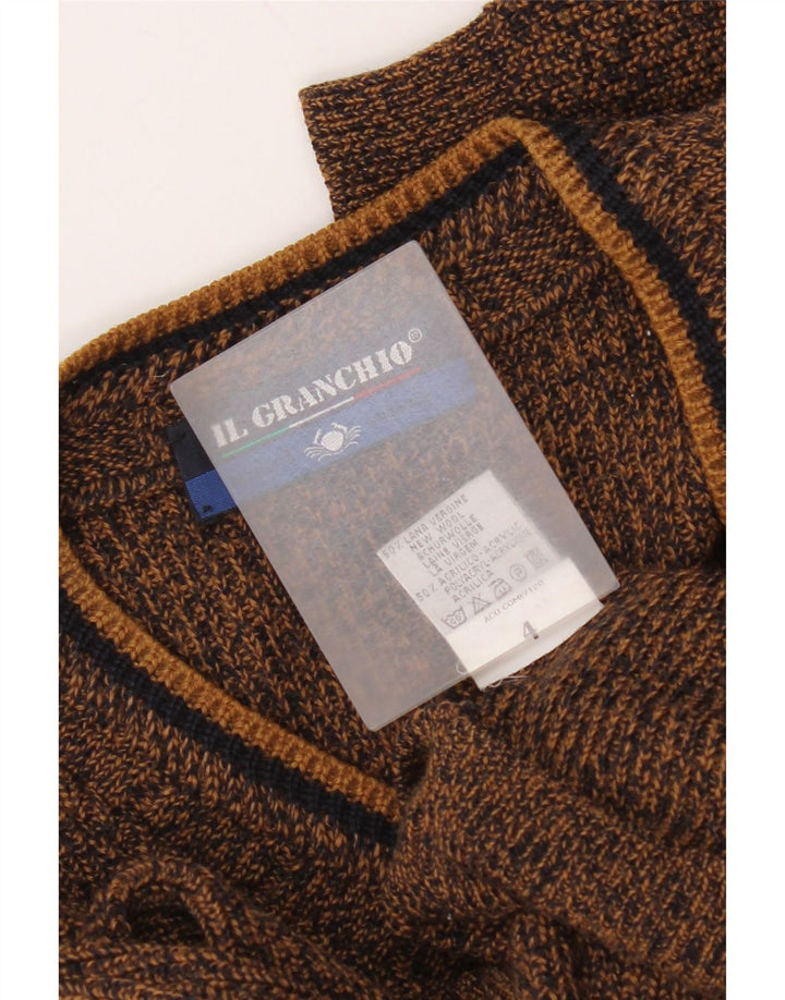 Il Granchio Herre V-hals sweater Medium Brun Flecked Wool