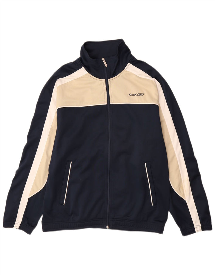 REEBOK Træningsdragt til mænd Topjakke Medium Marineblå Colourblock Polyester