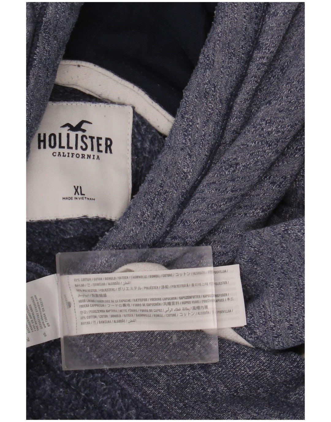 HOLLISTER Grafisk hættetrøje til mænd XL Blå Flecked Bomuld