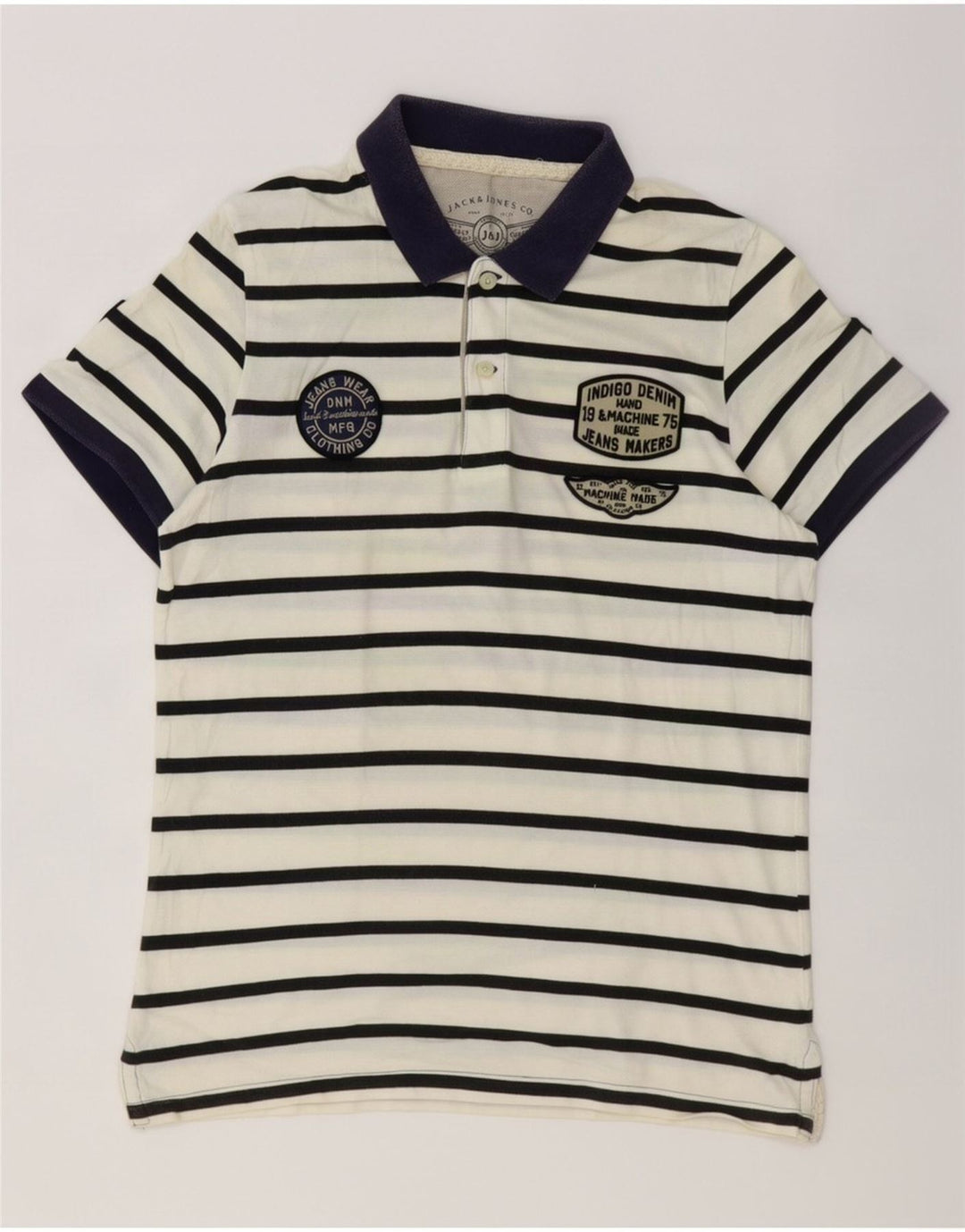 Jack & Jones Grafisk poloshirt til mænd, lille hvid stribet