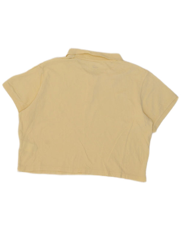 Puma Dame Crop Polo Shirt UK 18 XL Gul Bomuld