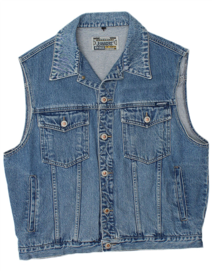 Jeanagers Dame Denim Gilet UK 18 XL Blå Bomuld