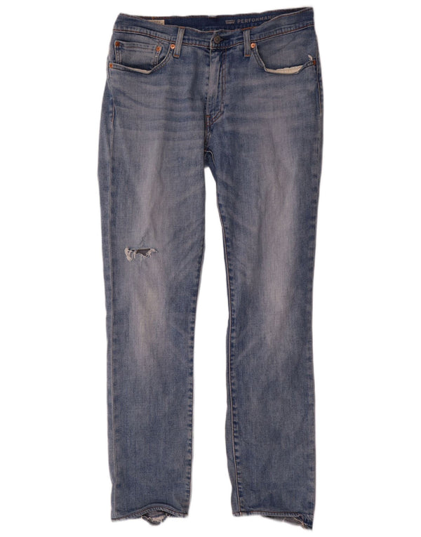 Levi's Men Distressed Slim Jeans W34 L32 Blå Bomuld