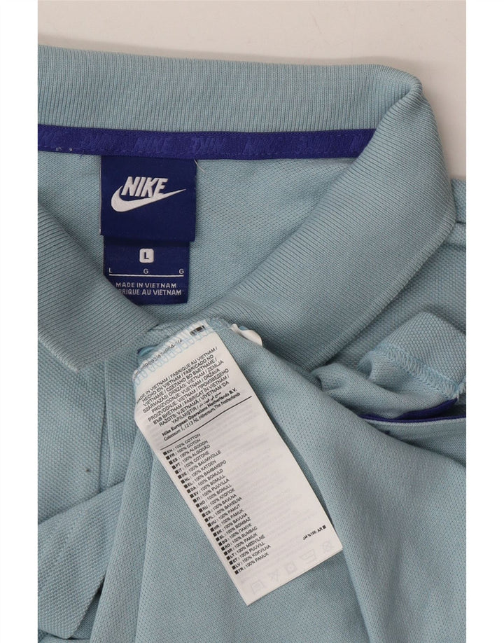 NIKE Mens Polo Shirt Large Blue Cotton Vintage Nike and Second-Hand Nike from Messina Hembry 