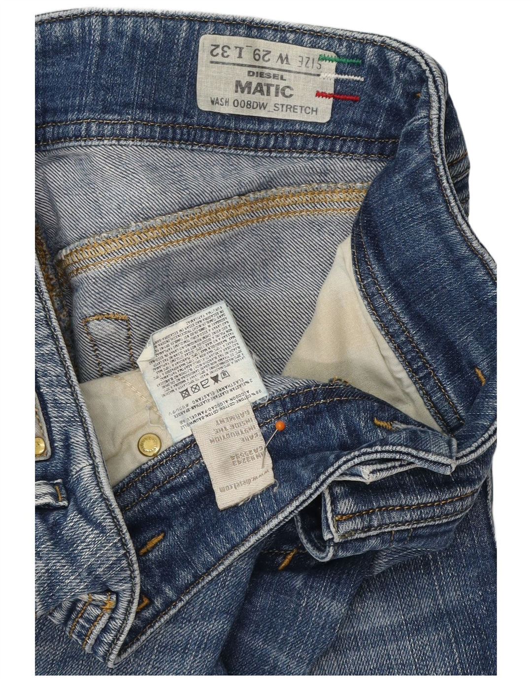 DIESEL Dame Matic Slim Jeans W29 L32 Blå Bomuld