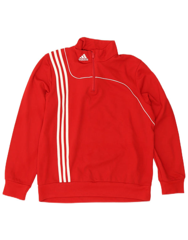 Adidas Sweatshirt med lynlås til mænd, medium rød polyester