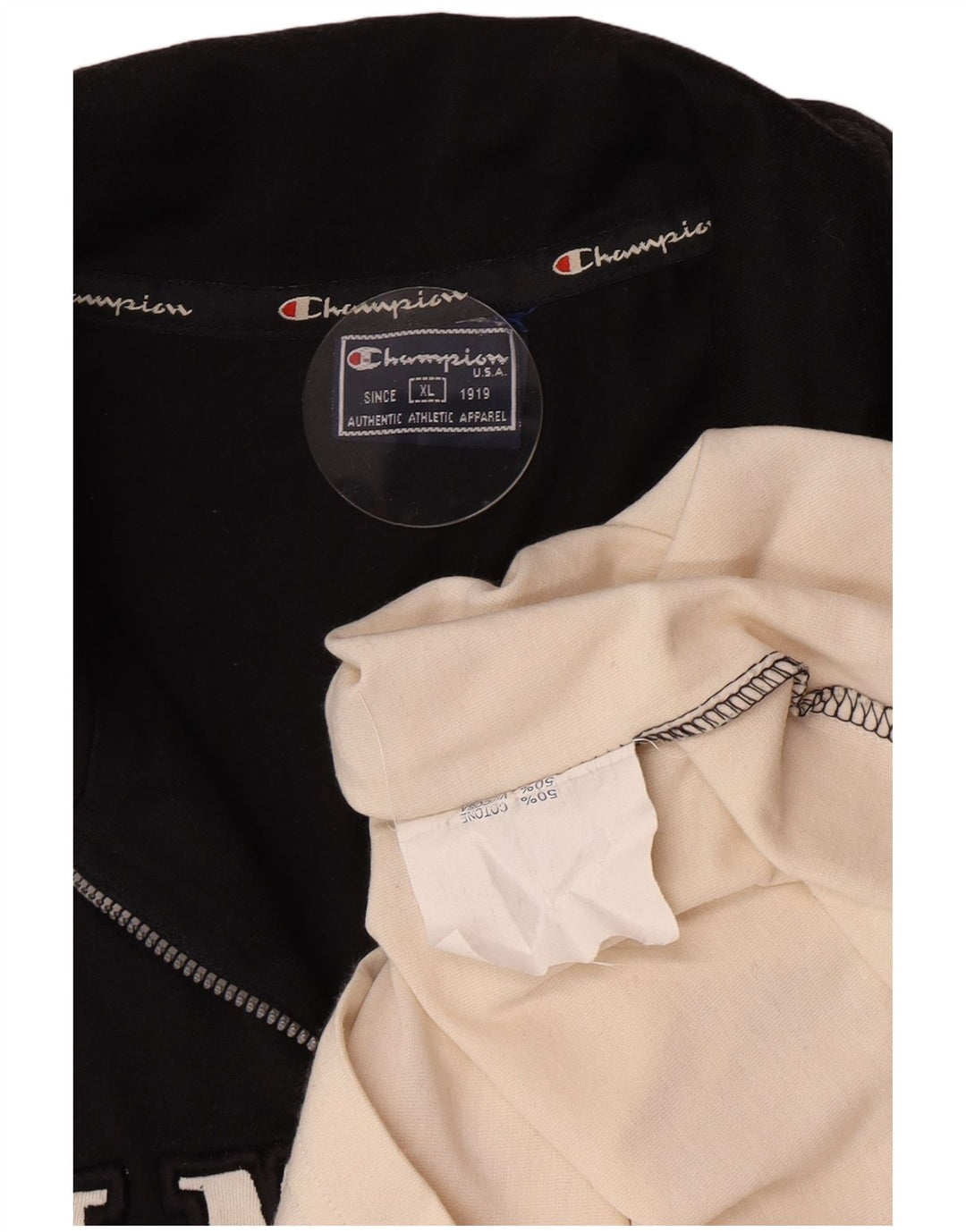 Champion Herre lynlåshals Grafisk Pullover træningsdragt Top XL Sort Colourblock