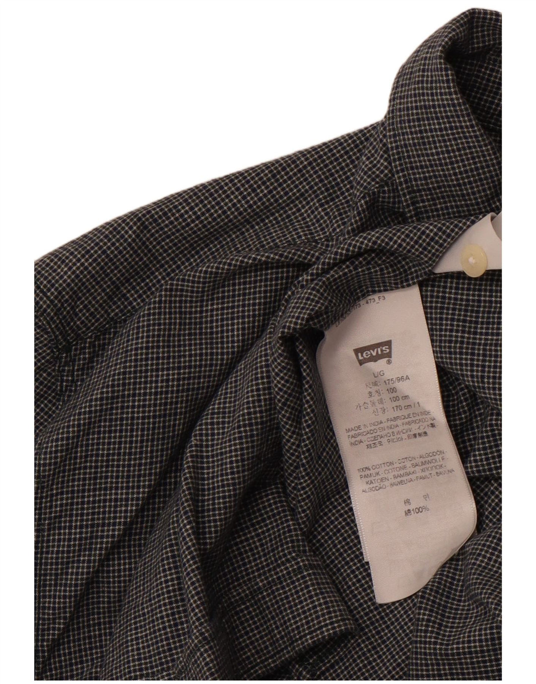 LEVI'S Slim Fit skjorte til mænd Stor marineblå ternet bomuld