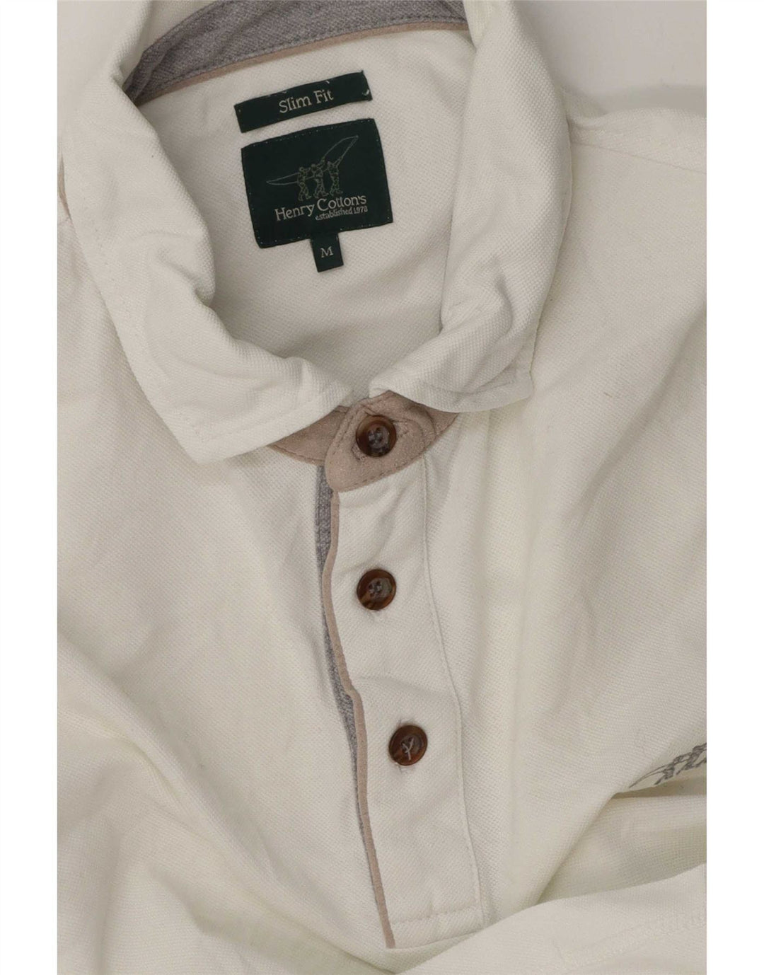 Henry Cottons Herre Slim Fit Polo Shirt Medium White