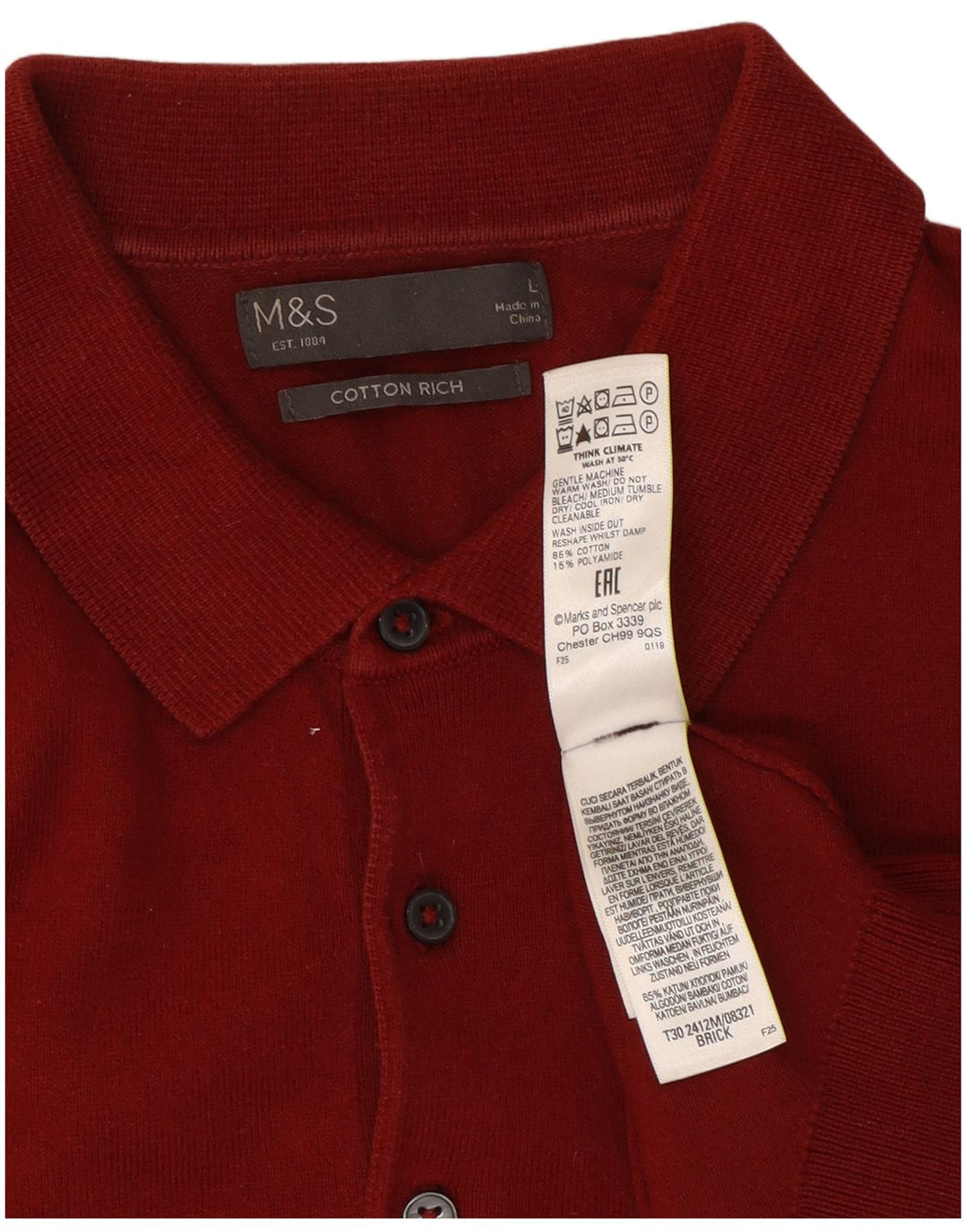 Marks & Spencer Poloshirt til mænd Stor rød bomuld