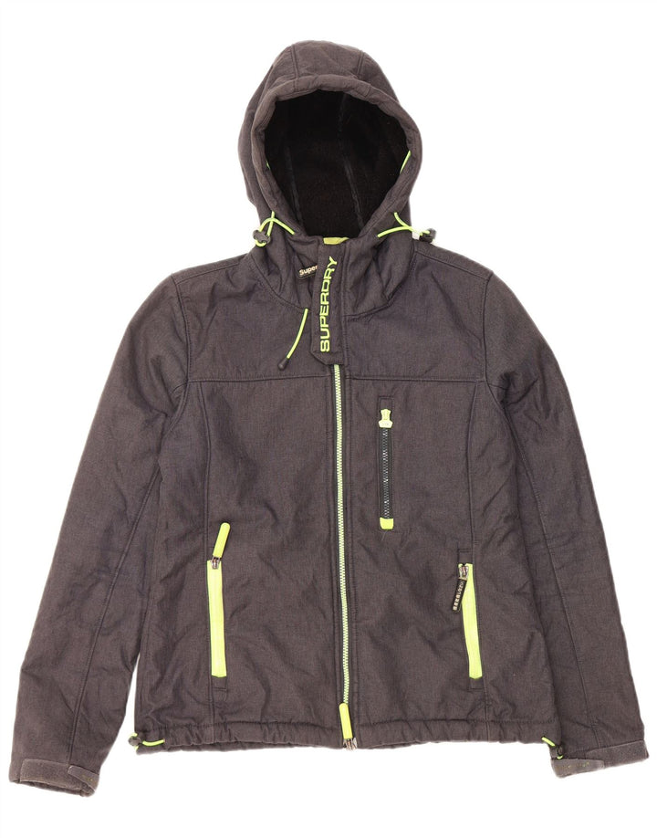Superdry Womens Windtrekker Windbreaker Jacket UK 16 Large Grå Polyester