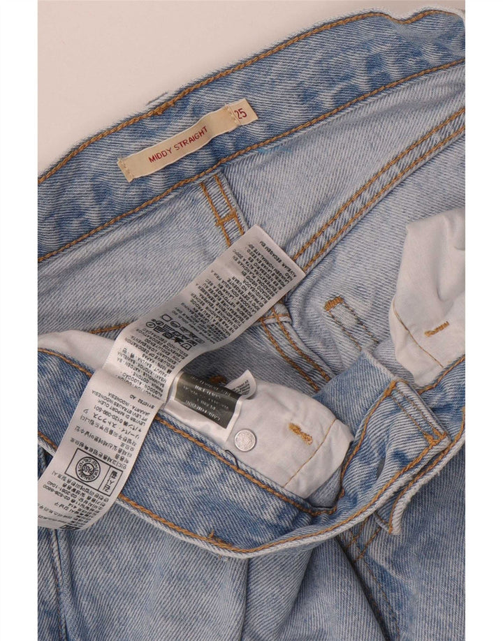 Levi's Dame Middy Distressed Straight Jeans W25 L31 Blå Bomuld