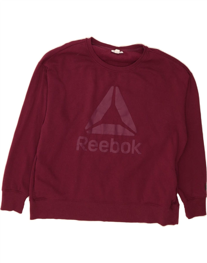 REEBOK Mens Graphic Sweatshirt Jumper XL Burgundy Vintage Reebok and Second-Hand Reebok from Messina Hembry 