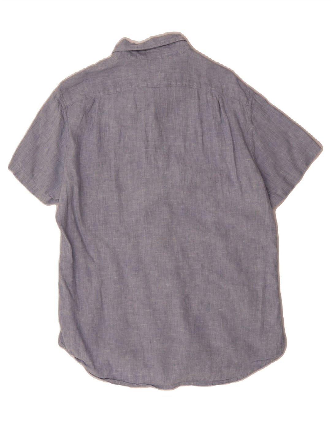 J. CREW Mens Slim Short Sleeve Shirt Medium Blue Linen Vintage J. Crew and Second-Hand J. Crew from Messina Hembry 