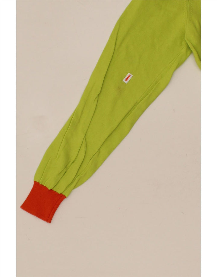 REFRIGIWEAR Womens V-Neck Jumper Sweater UK 14 Medium Green Colourblock Vintage Refrigiwear and Second-Hand Refrigiwear from Messina Hembry 