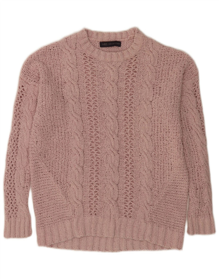 Marks & Spencer Dame Oversized Crew Neck sweater UK 10 Small Pink