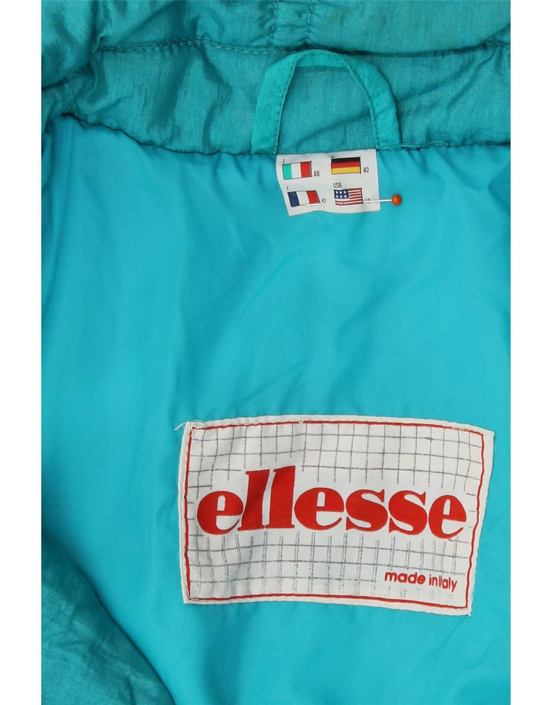 Ellesse Dame Ski Jumpsuit IT 46 Stor Blå Nylon Retro