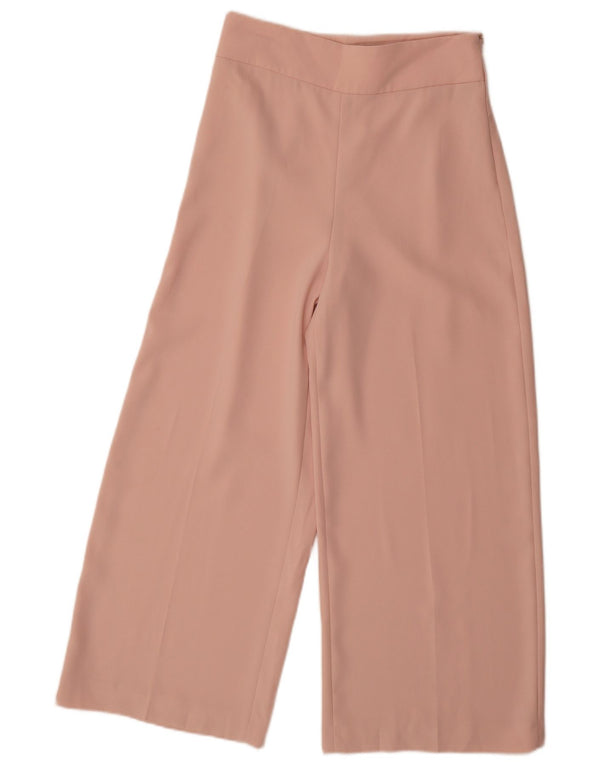 Zara Womens Vide Ben Cropped Trousers Small W26 L25 Pink Polyester