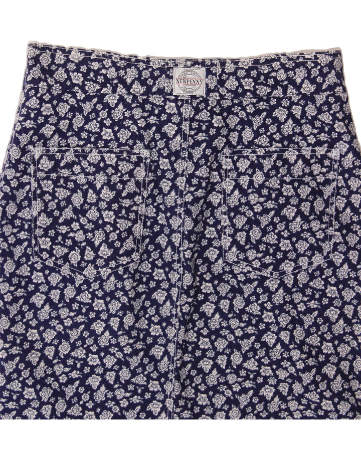 NEW PENNY Womens Pencil Skirt W28 Medium Navy Blue Floral Vintage New Penny and Second-Hand New Penny from Messina Hembry 