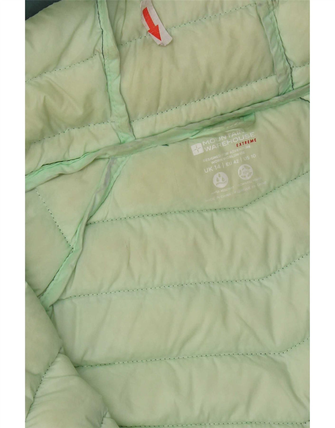 Mountain Warehouse Dame hættepolstret jakke UK 14 Medium Green Nylon