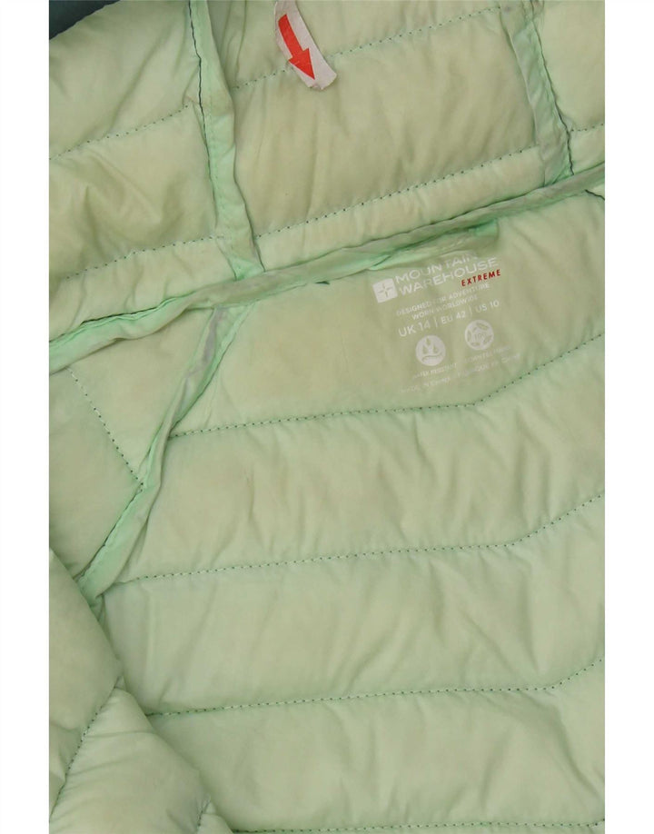 Mountain Warehouse Dame hættepolstret jakke UK 14 Medium Green Nylon