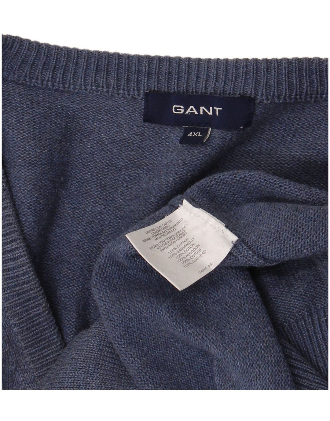 GANT Herre V-hals sweater 4XL marineblå bomuld