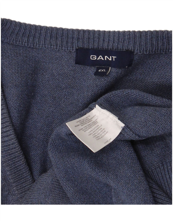 GANT Herre V-hals sweater 4XL marineblå bomuld