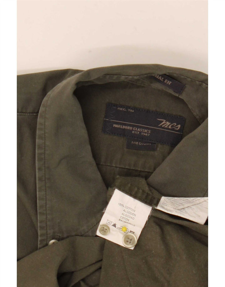 Marlboro Classics Herre Traditional Fit skjorte Medium Khaki Bomuld