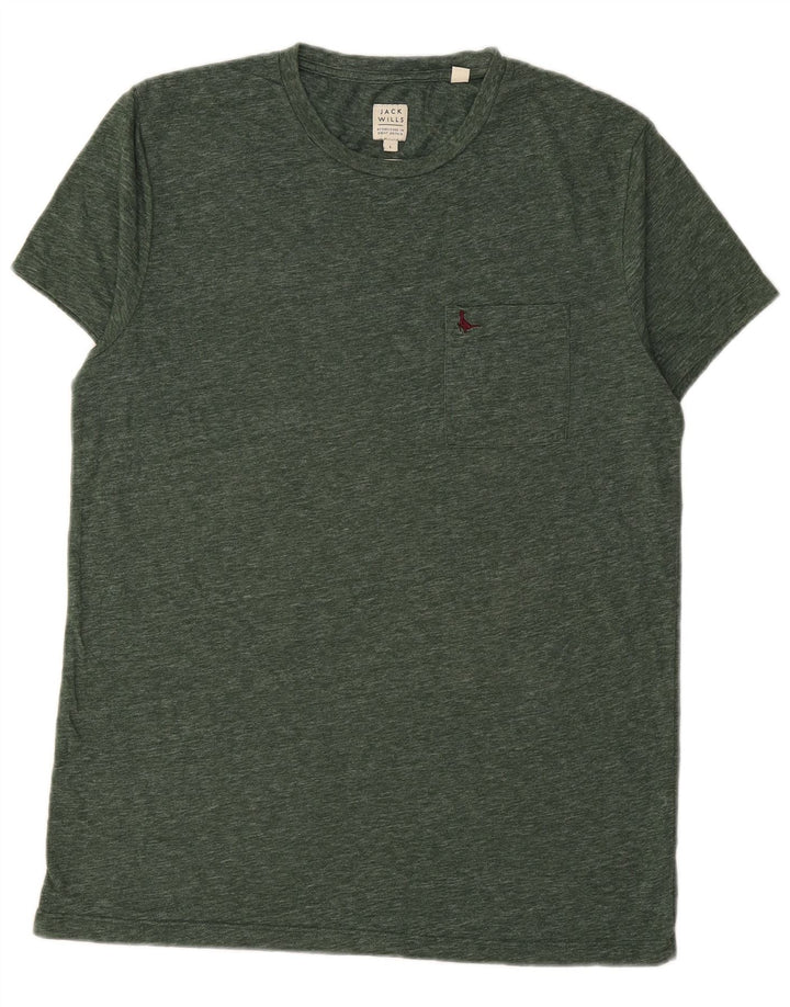 JACK WILLS Herre T-Shirt Top Stor Grøn Bomuld