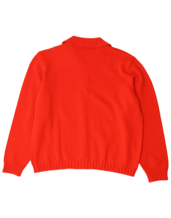 Vintage dame cardigan sweater UK 14 Medium Rød Merinould