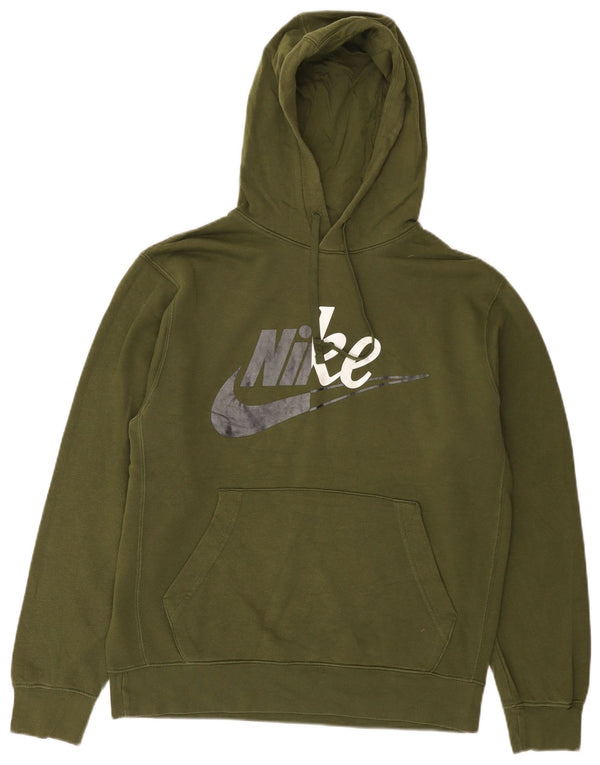 Nike Herre grafisk hættetrøje Jumper Medium Khaki Bomuld