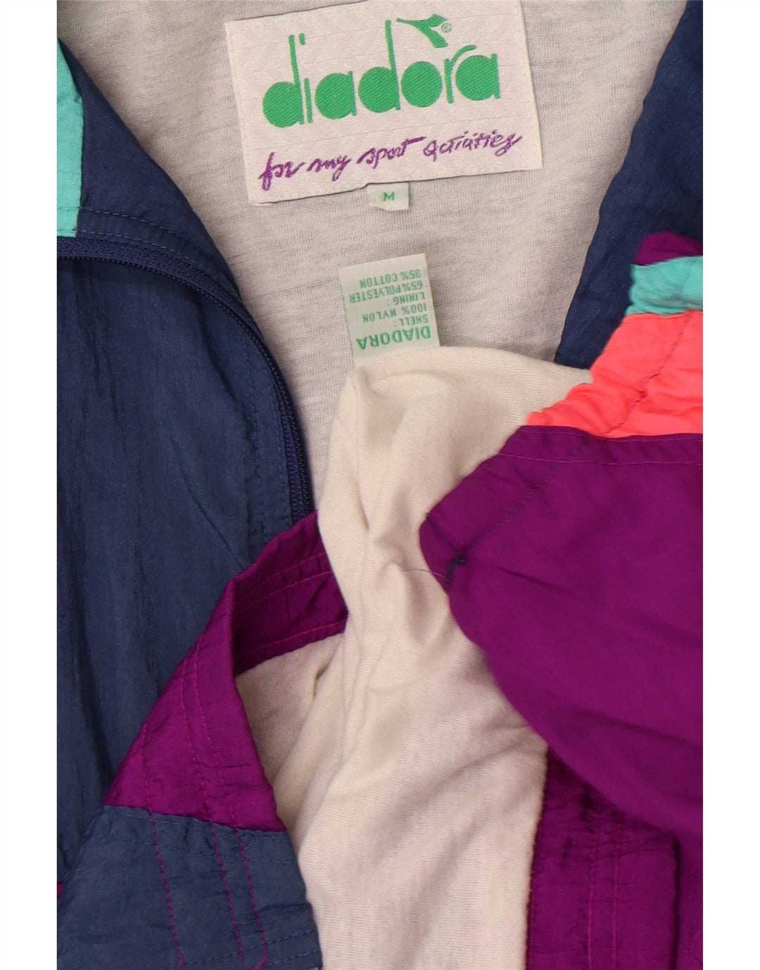 Diadora træningsdragt topjakke til kvinder Medium Flerfarvet Colourblock Retro