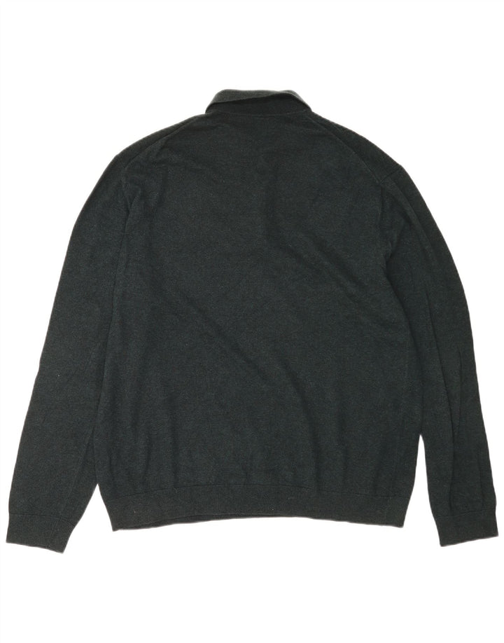 Marks & Spencer Herre Polo Neck Jumper Sweater Stor Grøn Bomuld