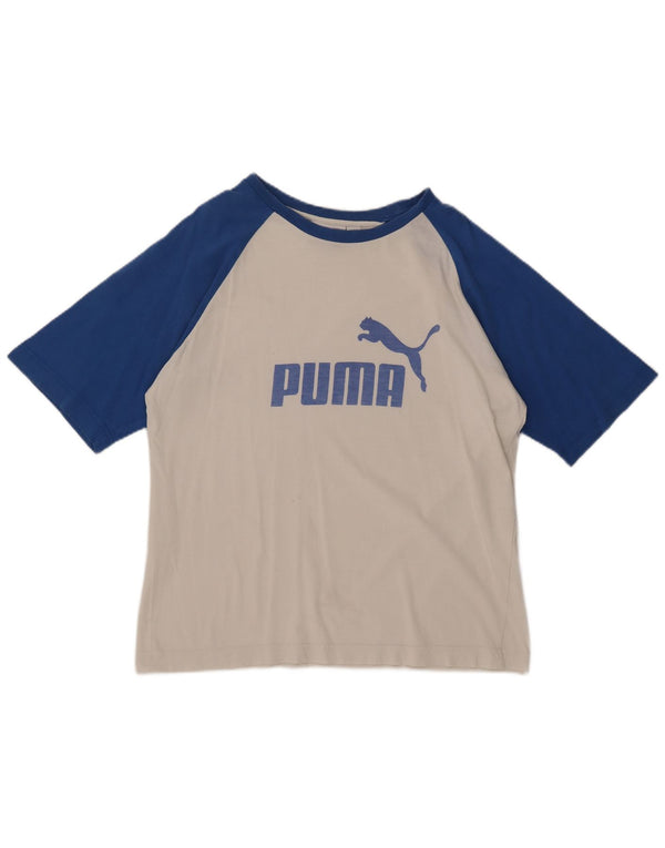 Puma Herre Grafisk T-Shirt Top XL Hvid Colourblock