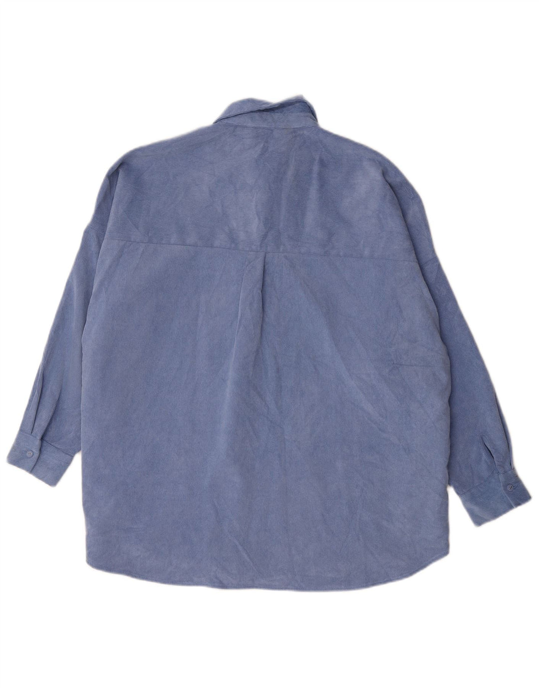 Zara Dame Oversized Corduroy Shirt UK 16 Large Blue Polyester