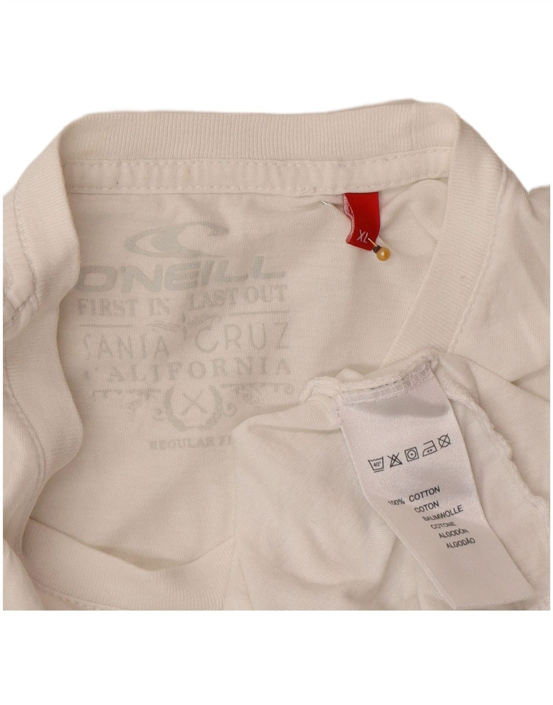 O'Neill Herre Regular Fit Grafisk T-Shirt Top XL Hvid Bomuld